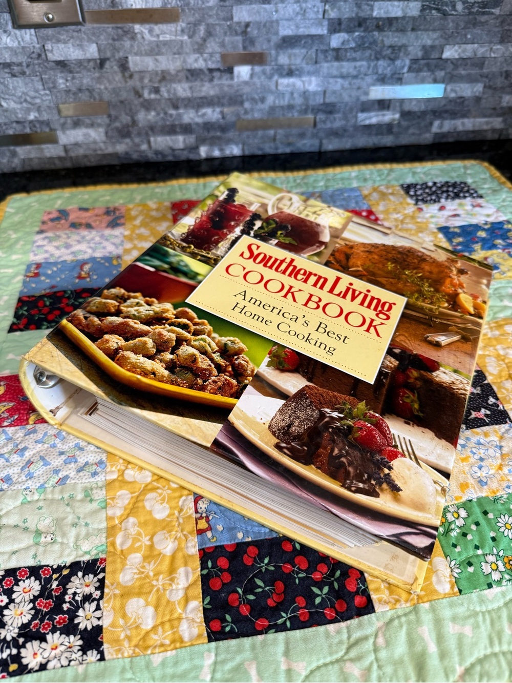 Vintage Granny Core Southern Living Spiral Cookbook - Yellow Hardcover